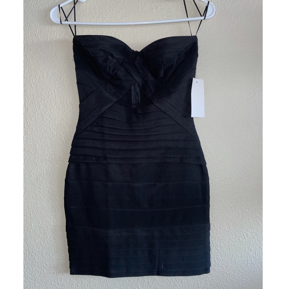 Black strapless dress